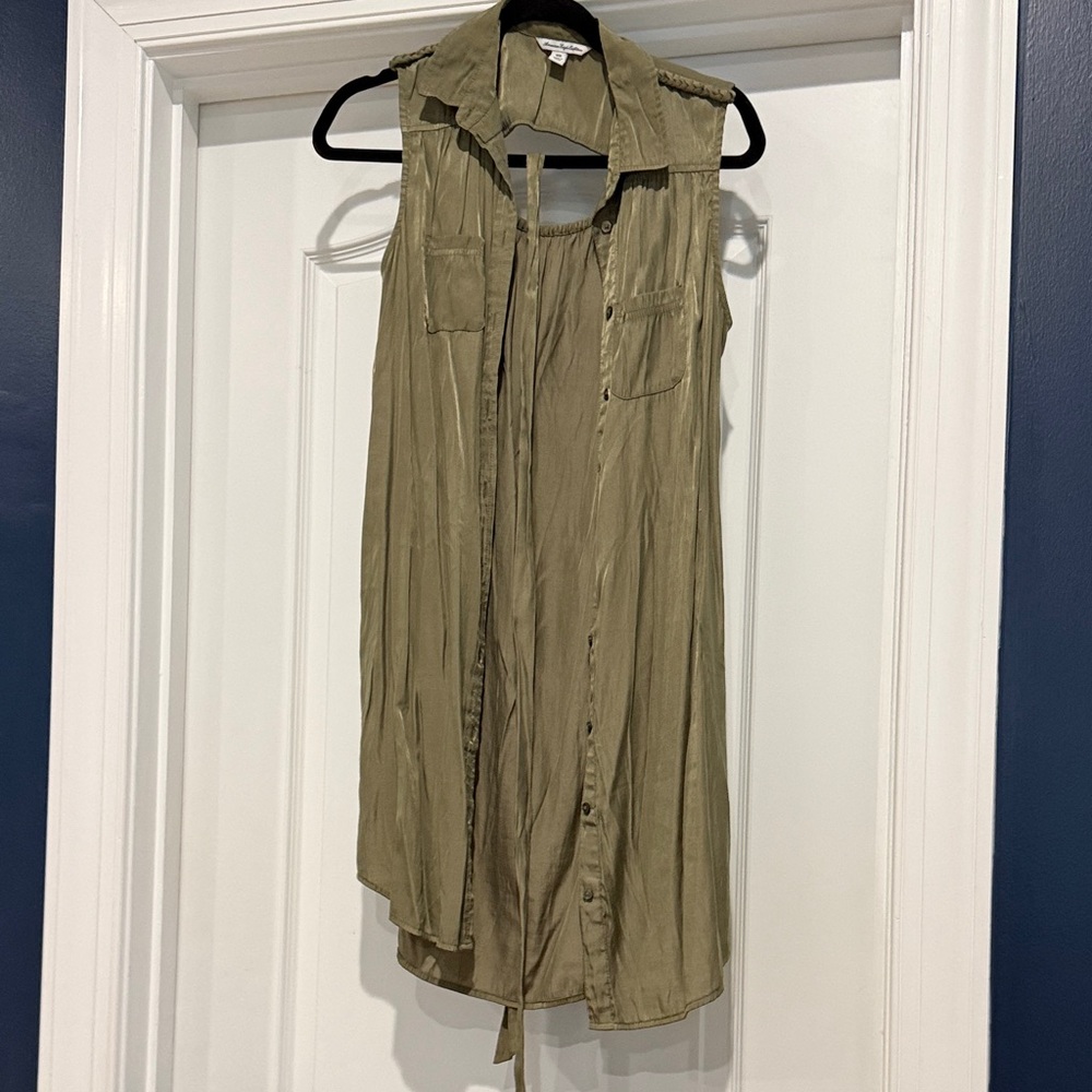 American Eagle Outfitters Olive Green Shirt Dress